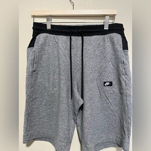 Nike Men’s Grey and Black Athletic Knit Shorts